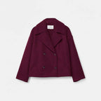 Club1972 | Women's Classic Wool Blend Double-Breasted Peacoat