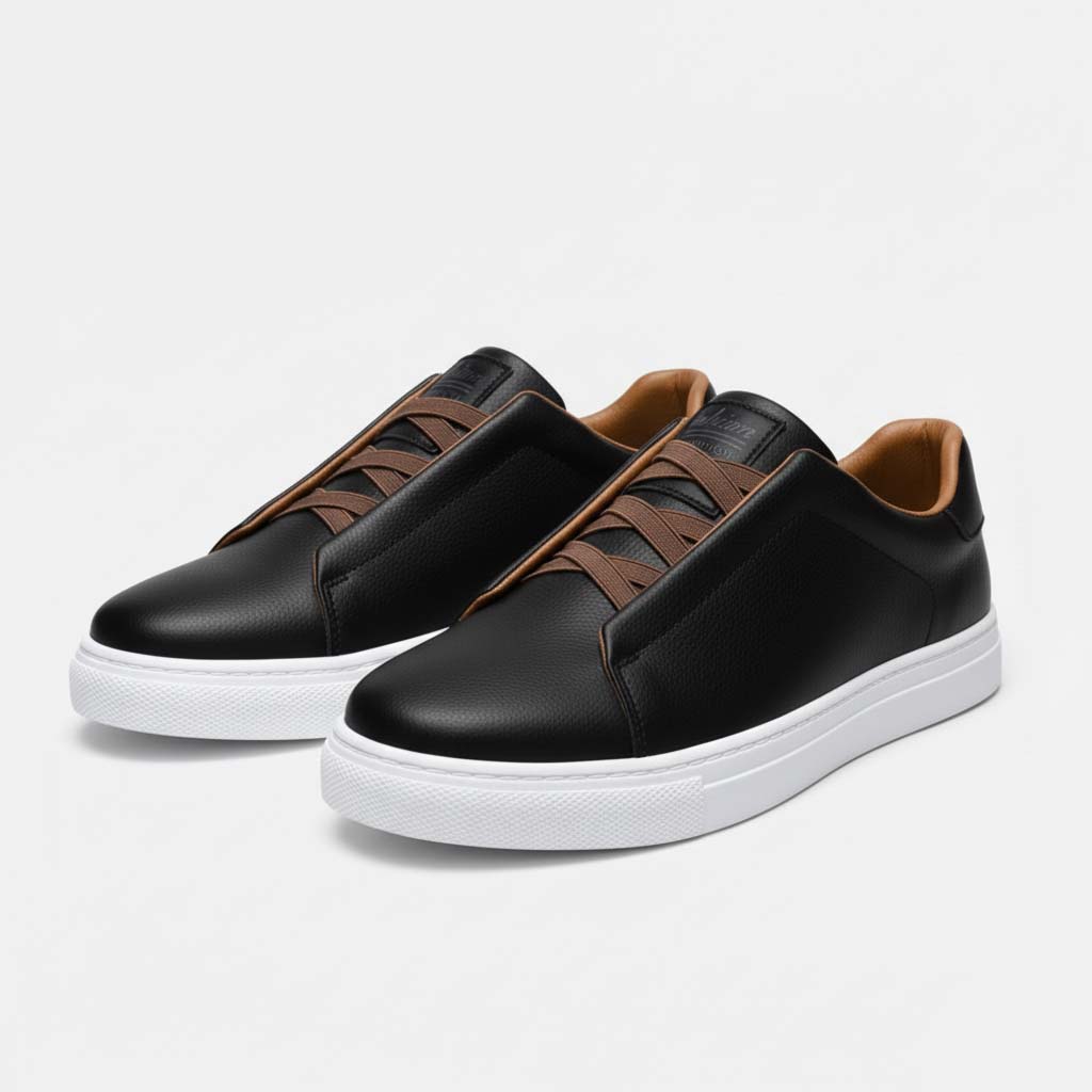 Club1972 | Men's Refined Leather Slip-On Sneakers