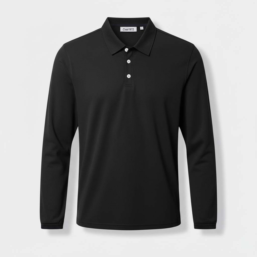 Club1972 | Men's Classic Long-Sleeve Cotton Polo Shirt