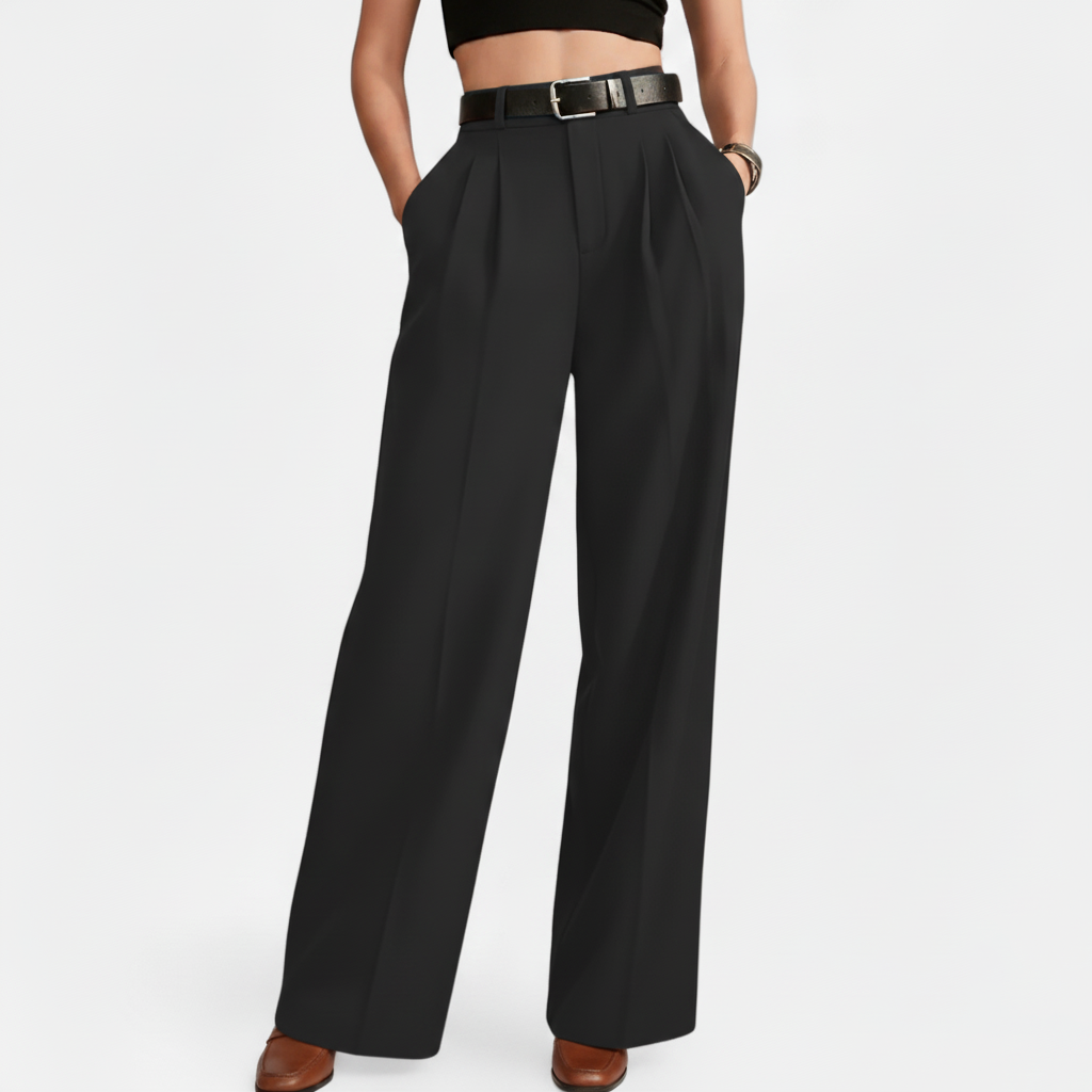 Club1972 | Women's Classic Pleated Wide-Leg Trousers