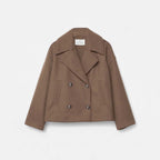 Club1972 | Women's Classic Wool Blend Double-Breasted Peacoat