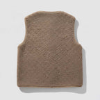 Club1972 | Women's Casual Teddy Fleece Button-Front Vest