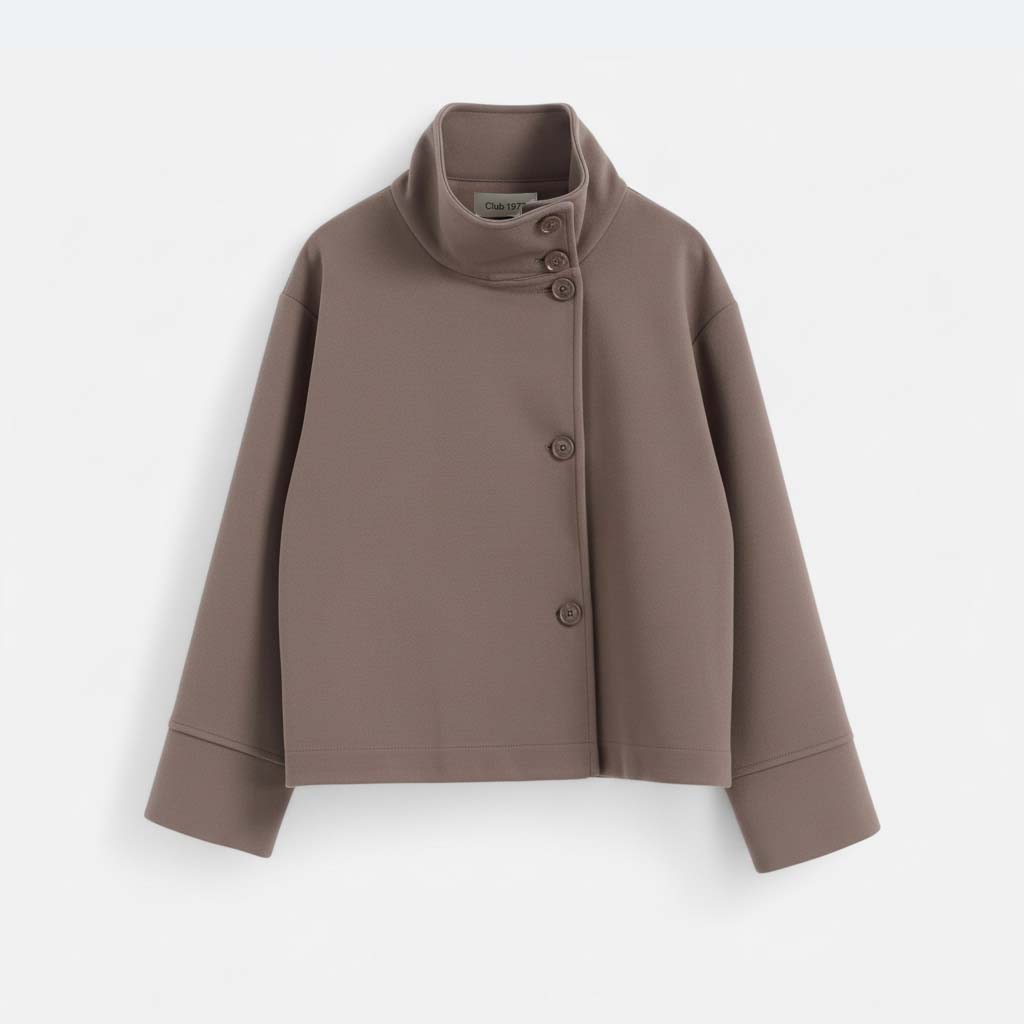 Club1972 | Women's Refined Wool Blend Cropped Boxy Jacket