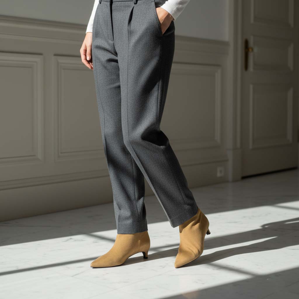 Club1972 | Women's Modern Suede Kitten Heel Ankle Boots