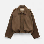 Club1972 | Women's Modern Suede-Effect Cropped Bomber Jacket