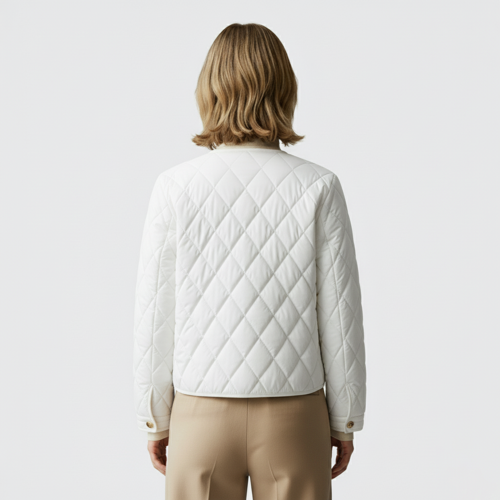 Club1972 | Women’s Classic Quilted Satin Button Jacket