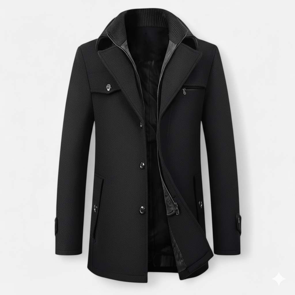 Club1972 | Men's Classic Wool Blend Overcoat