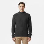 Club1972 | Men's Classic Ribbed Wool Mock Neck Sweater