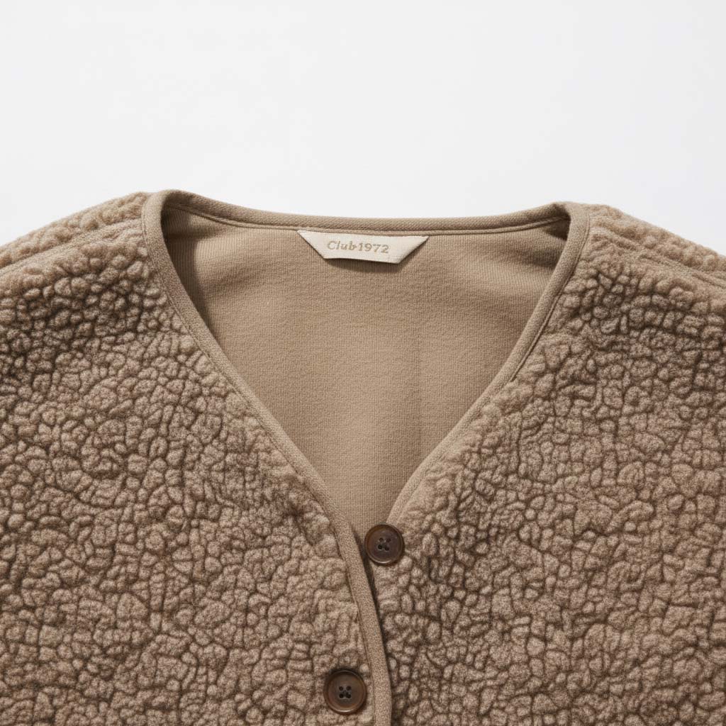 Club1972 | Women's Casual Teddy Fleece Button-Front Vest