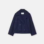 Club1972 | Women's Classic Wool Blend Double-Breasted Peacoat