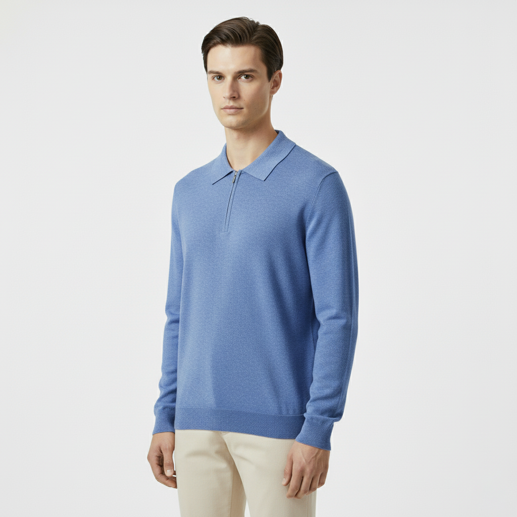 Club1972 | Men’s Refined Merino Zip Polo