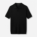 Club1972 | Men's Classic Ribbed Knit Polo Sweater