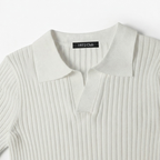 Club1972 | Men's Classic Ribbed Knit Polo Sweater