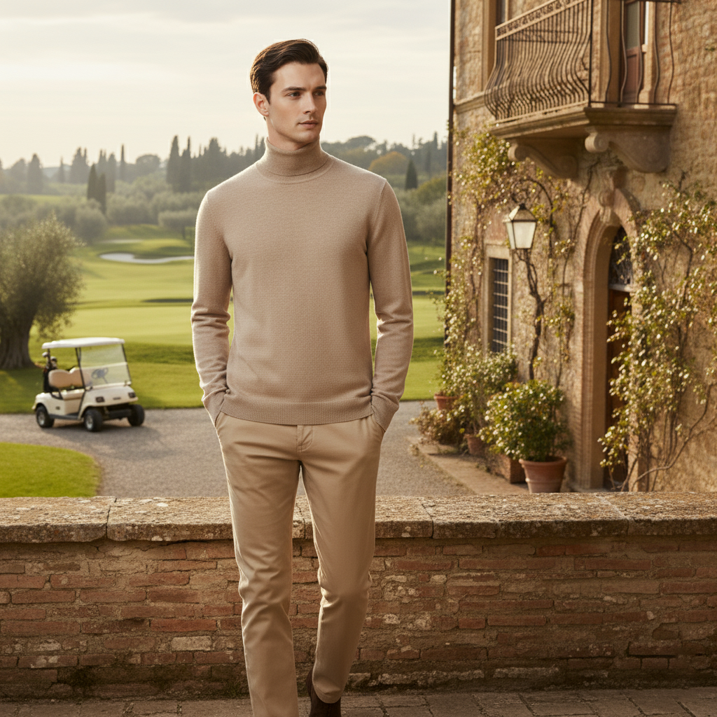 Club1972 | Men’s Refined Merino Wool Turtleneck Sweater